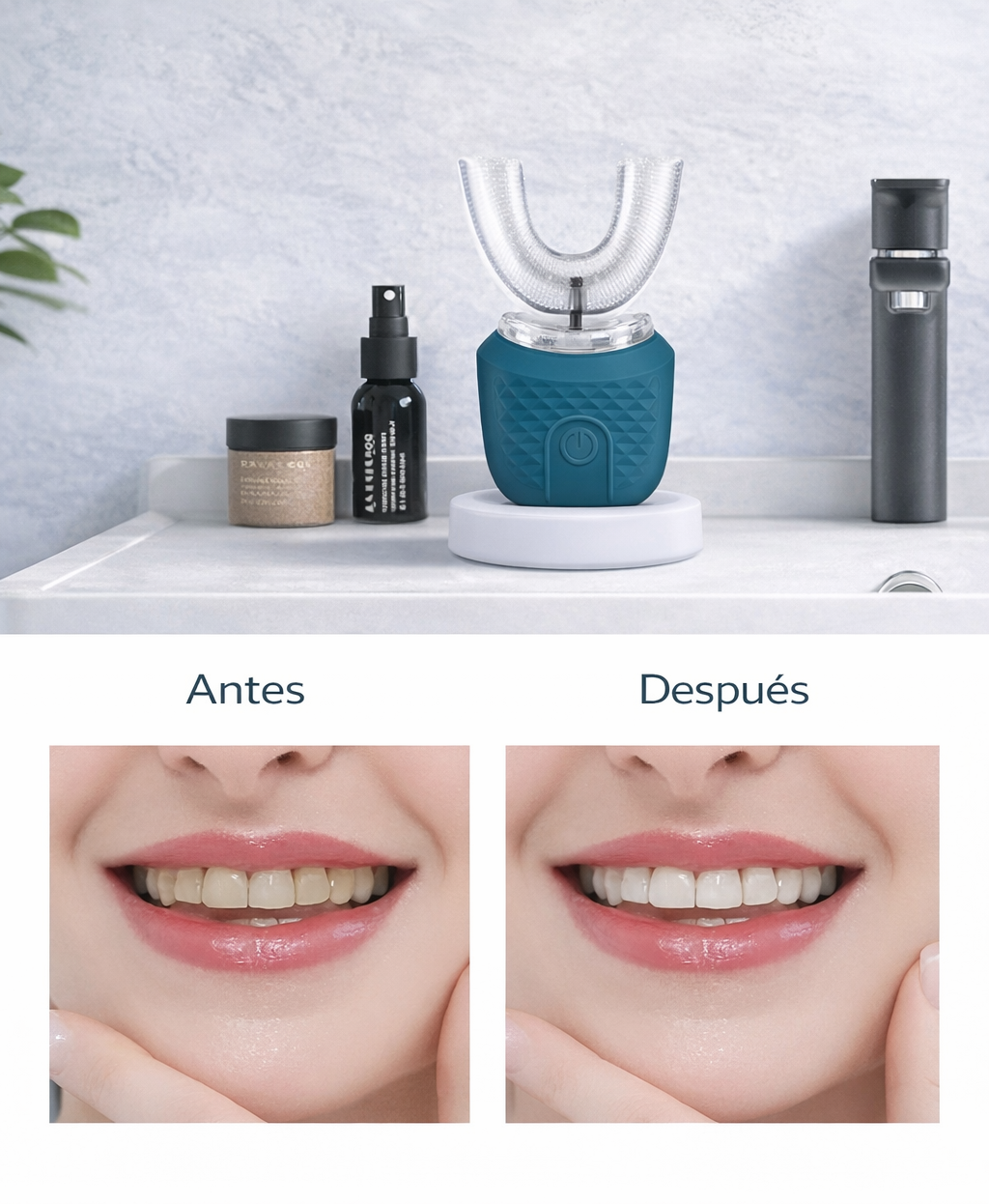 Cepillo y blanqueador de dientes electrico