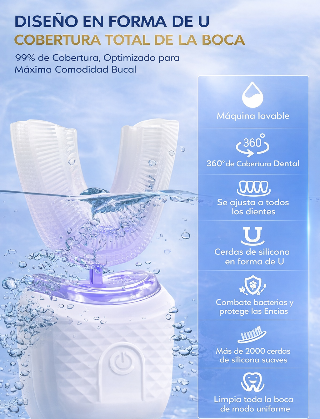 Cepillo y blanqueador de dientes electrico